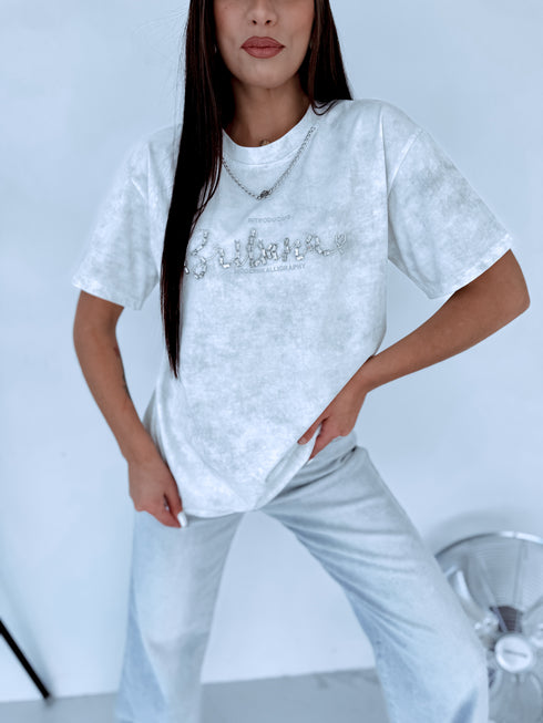 LIMITED T-krekls "INTRODUCING" - BALTS AR PELĒKU
